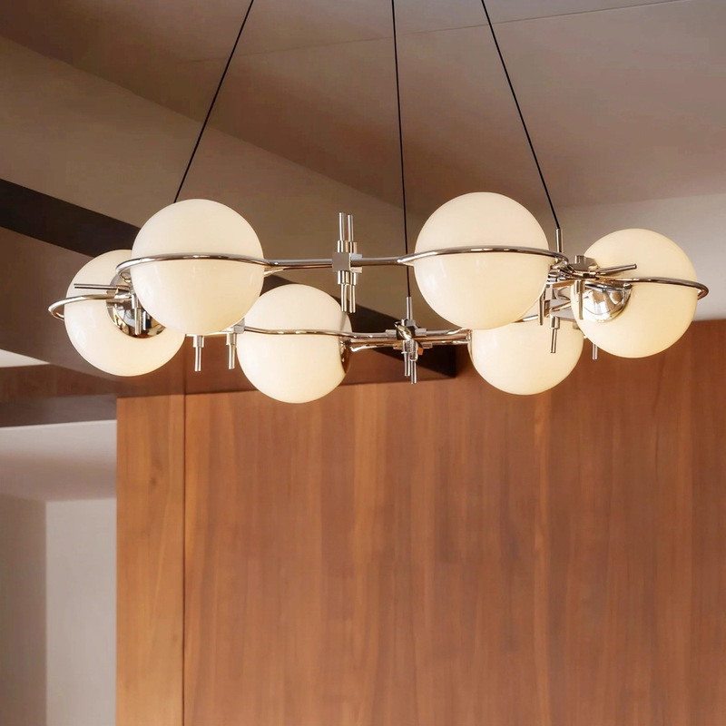Huanxing Bauhaus Modern Minimalist Light Luxury Glass Ball High-End Living Room Chandelier Eye-Protection Main Light Zhongshan Lighting Fixtures