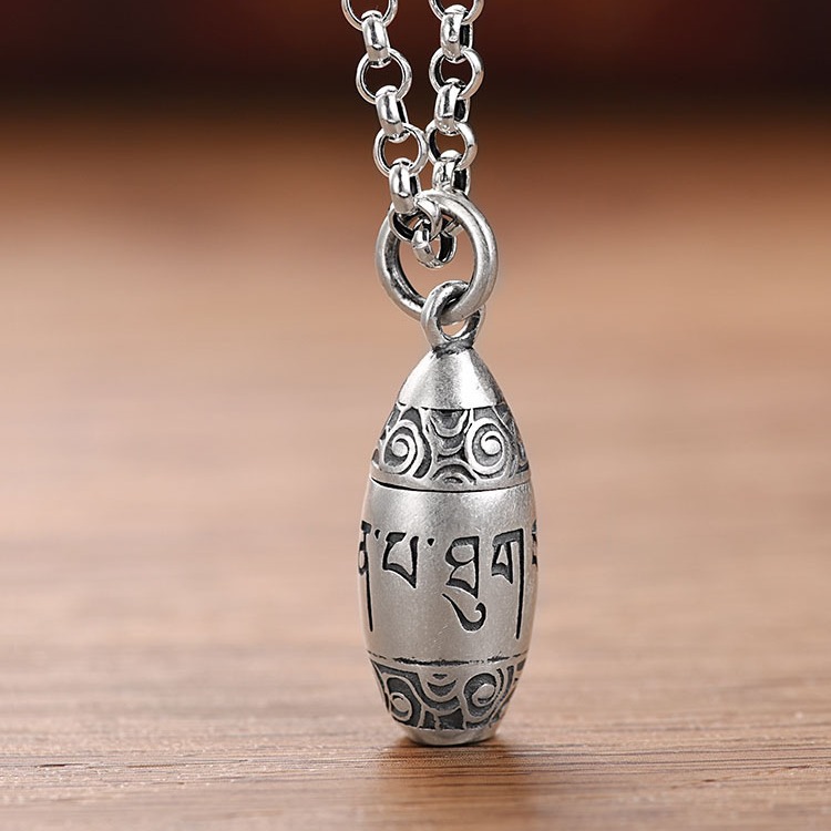 S925 six-character mantra silver pendant for men and women retro…