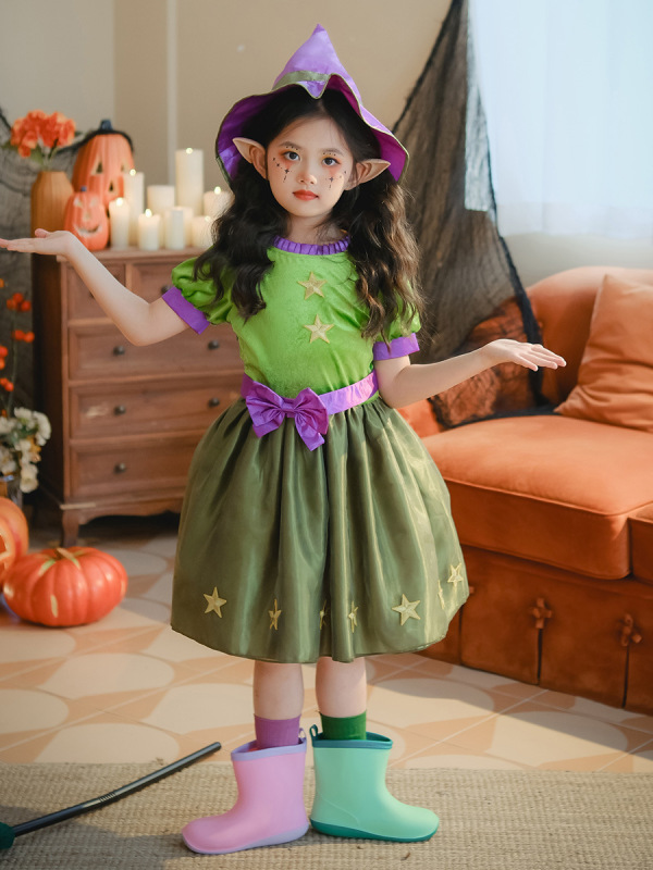 ハロウィン子供服 女の子 ティンカーベル プリンセスコスプレ ワンダフルフェアリー グリーンエルフ 子供ドレス|undefined