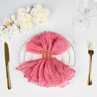 Cross-Border Voile Napkin Pleated Party Wedding Napkin Bohemian Style Wrinkled Cloth Cheese Cloth Wholesale Saliva
