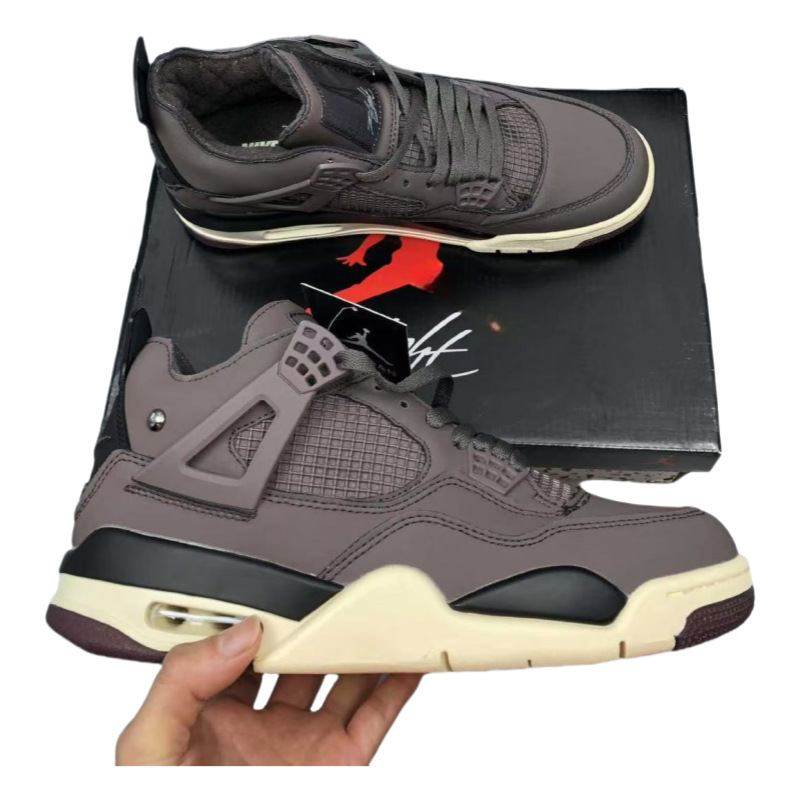 ハーフサイズの男性用と女性用のAJ4バスケットボールシューズ、学生用、ホワイトセメント、ブラック、ブルー、ナイト、オレンジ、ブラウン、ブラック、レッド、ブルズ、ミッドトップメンズシューズ|undefined