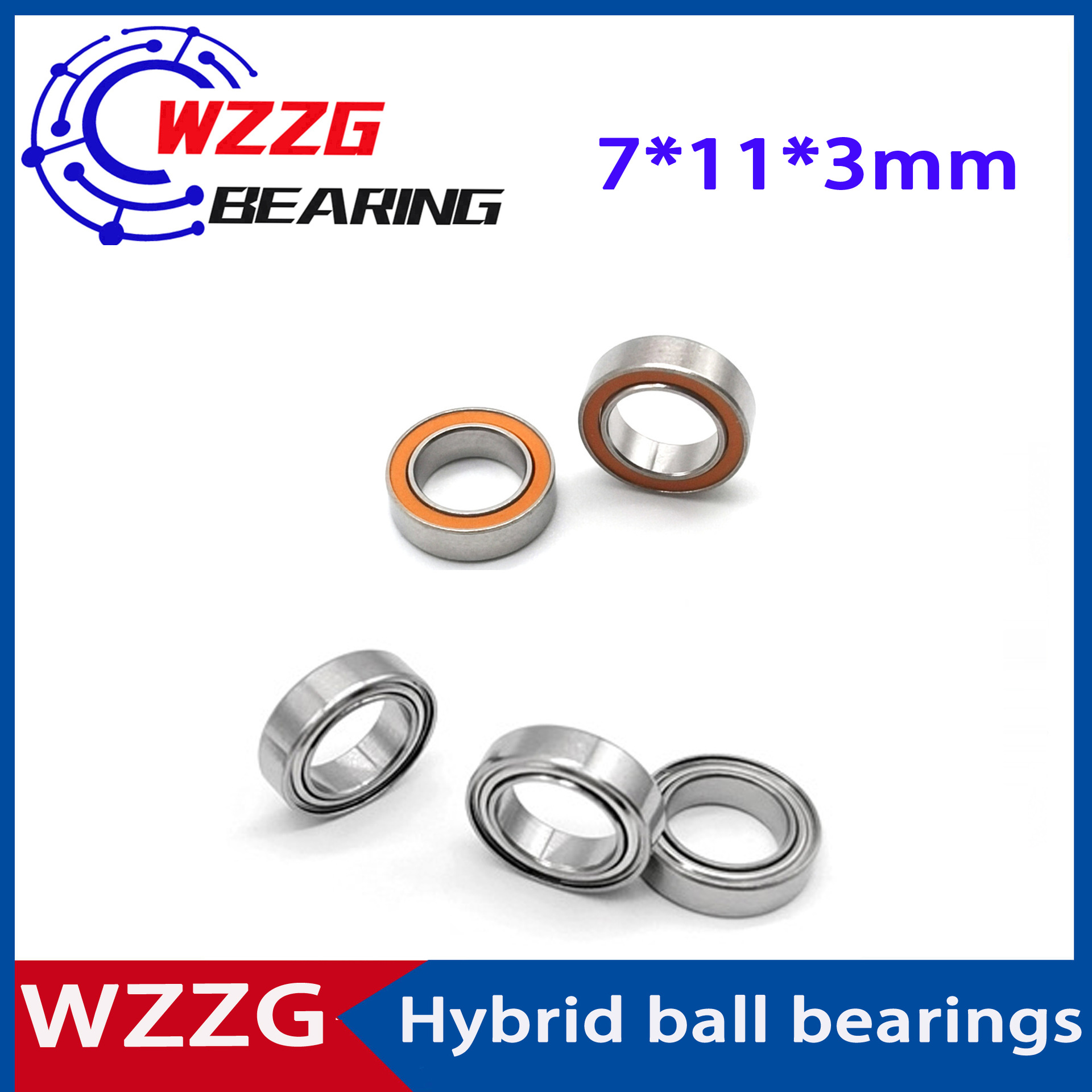 WZZG  SMR117 不锈钢混合陶瓷轴承 7x11x3mm