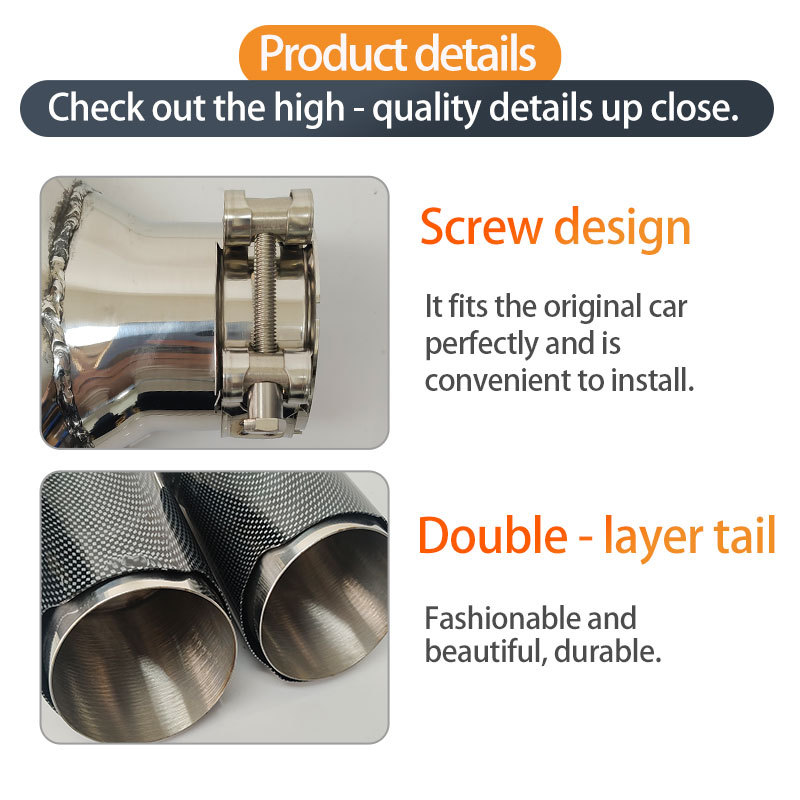 Hot-Selling Car Modification Ak Scorpion Logo Water Transfer Printing Y-Type Dual Exhaust Tip 63*89 Dual Exhaust Tip