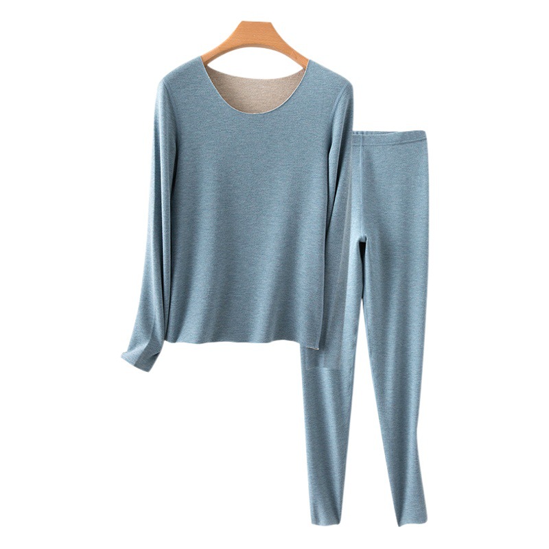 A級デロンカシミヤシルク蓄熱シームレス保温下着セット カップル向け 秋冬10A抗菌秋服秋パンツ