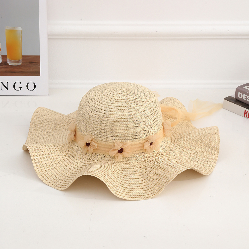 Sombrero paja ala ancha con lazo verano