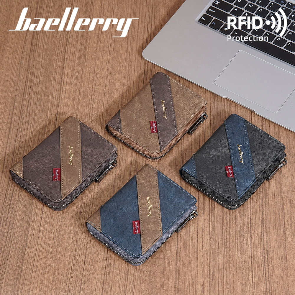 Кошелёк (baellerry) на молнии, анти‑кража с защитой RFID, компактный тонкий дизайн