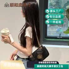 外贸中号马蒙菱格链条包包女高质量时尚肩斜挎包欧美复古礼盒装