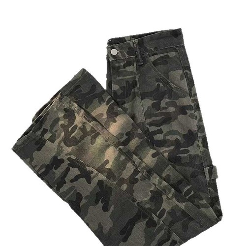 Camouflage Workwear Denim Jeans for Men - Summer New Arrival American High Street Retro Pants - Loose Straight Leg Wide Leg Long Pants
