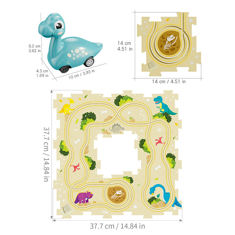 Puzzle eléctrico transfronterizo tren tren juguetes ensamblaje puzzle Navidad clásico tren infantil puzzle dinosaurio coche