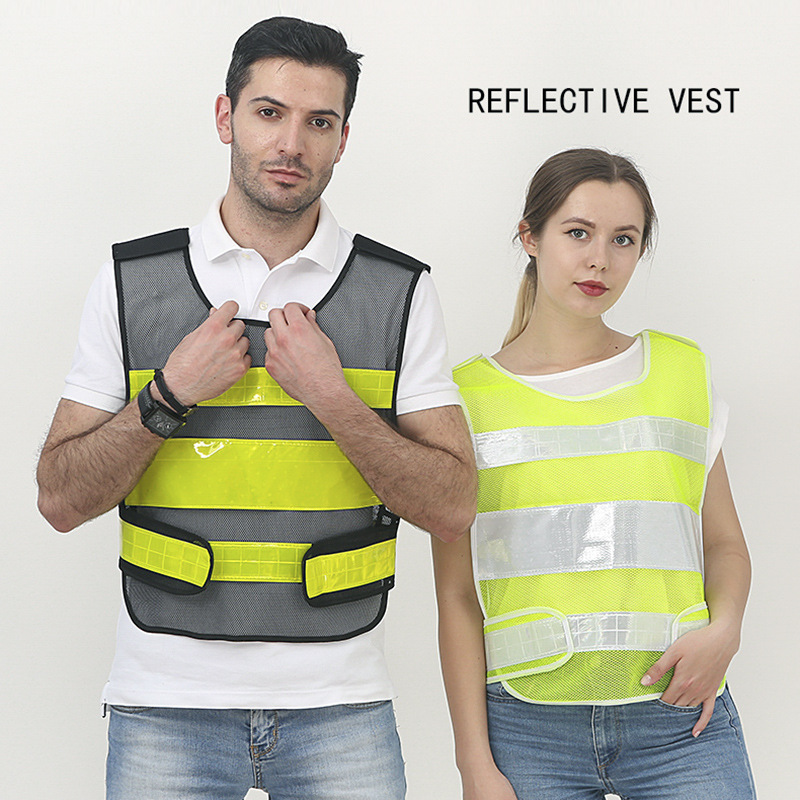 Jiahu chaleco reflectante chaleco de construcción de saneamiento de la escuela de conducción ropa de seguridad de trabajo ropa reflectante red ventilada personalizada