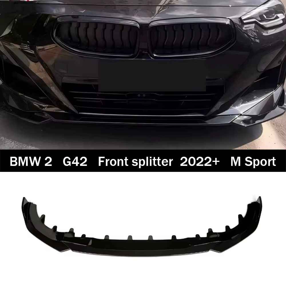Suitable for 2022+ 2 Series 2-Door G42 Front Spoiler, Front Lip, Mp Style Bumper Modification, Lower Body Kit