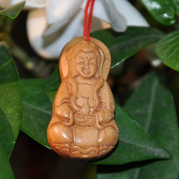 厂家批发福临桃木饰品 FLX-2152手工观音 福到家桃木剑挂饰工艺品