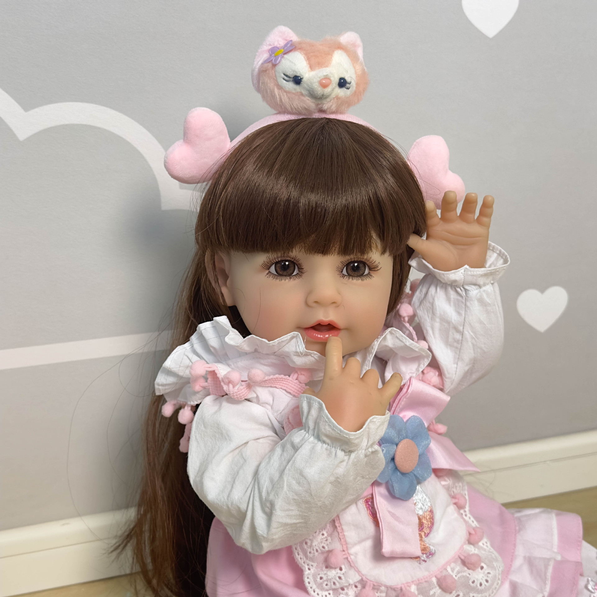 NPK genuino 55cm pegamento completo Pared De pie simulación muñeca peluca cubierta pelo transfronterizo suministro
