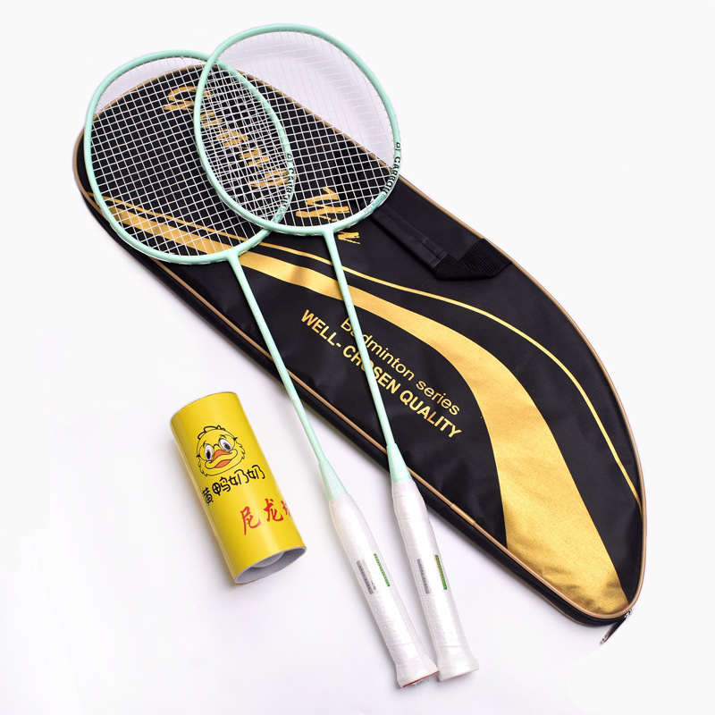 Leichtes Badminton-Schlägerset für Erwachsene (2 Schläger) der Altersklasse U4 für Freizeit und Training, Großhandel, komplett aus Carbon_voghion.com