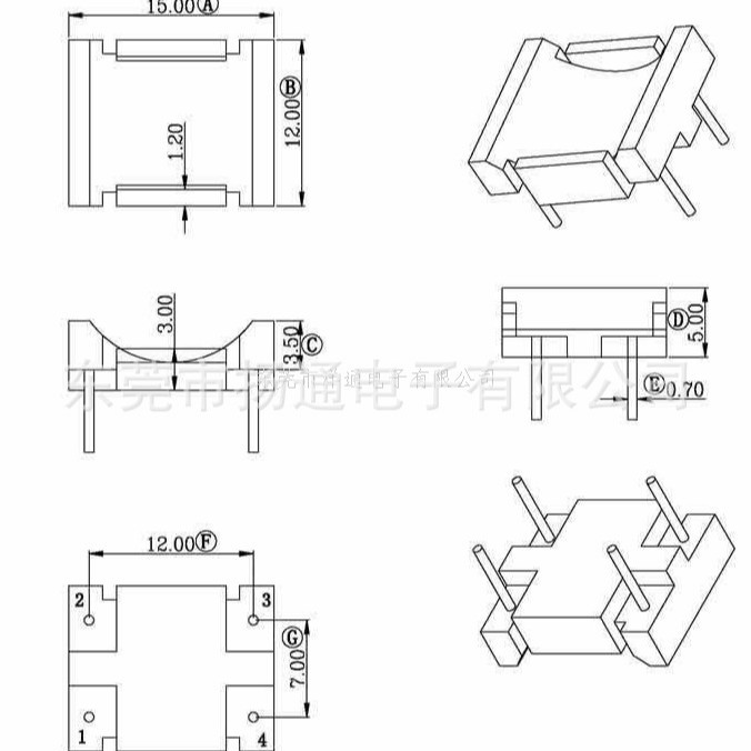 磁环电感底座  CASE底座变压器开放式卧式电子干式中东三相三绕组