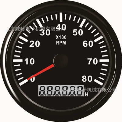automobile instrument modified Universal instrument RPM - black-frame-black-background-0-8000rpm
