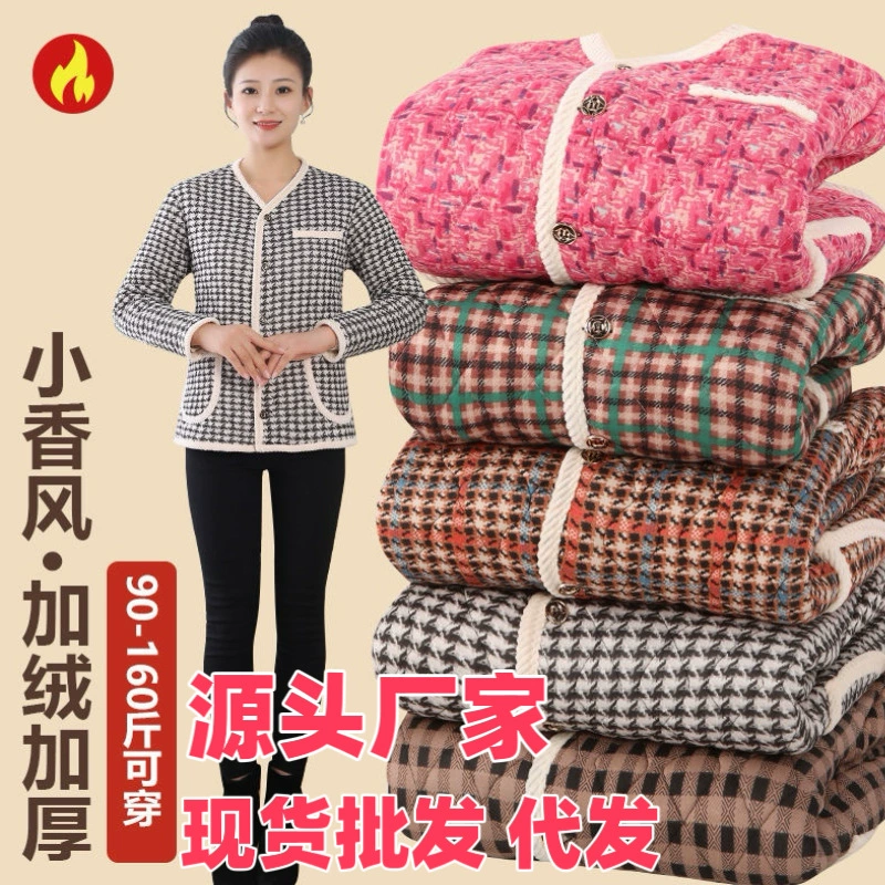 Теплая осенне-зимняя женская одежда с флисовой подкладкой, теплая и уютная, в стиле «сладкий цветочный», хлопковая куртка, пальто, хлопковая одежда, женская одежда больших размеров, цветные блоки.