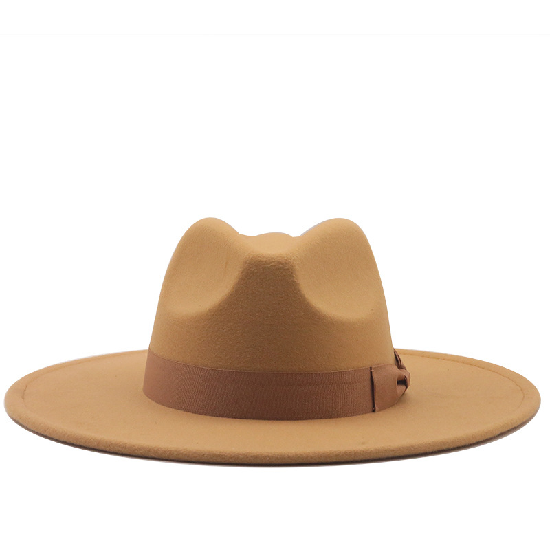 New Solid Color Big Brim Flat Brim Jazz Top Hat Wholesale Nihaojewelry display picture 5