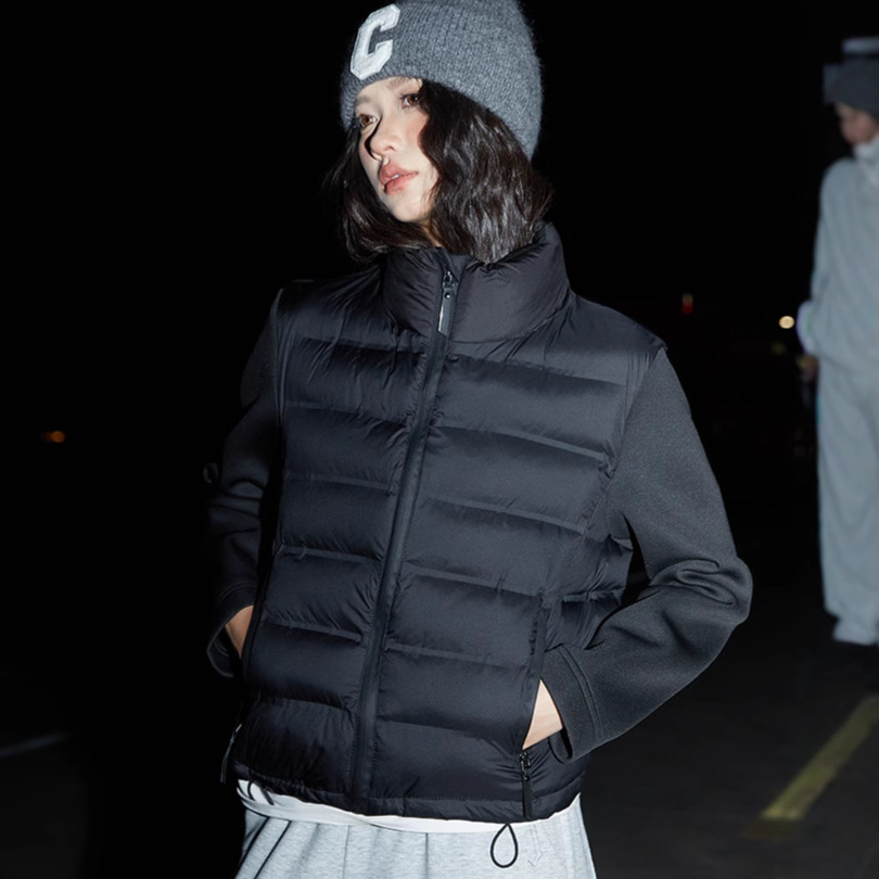 Comercio exterior ligero y delgado plumón de algodón mujer 2025 nuevo estilo de collar vertical moda de otoño y invierno simple chaqueta de algodón coreano abrigo