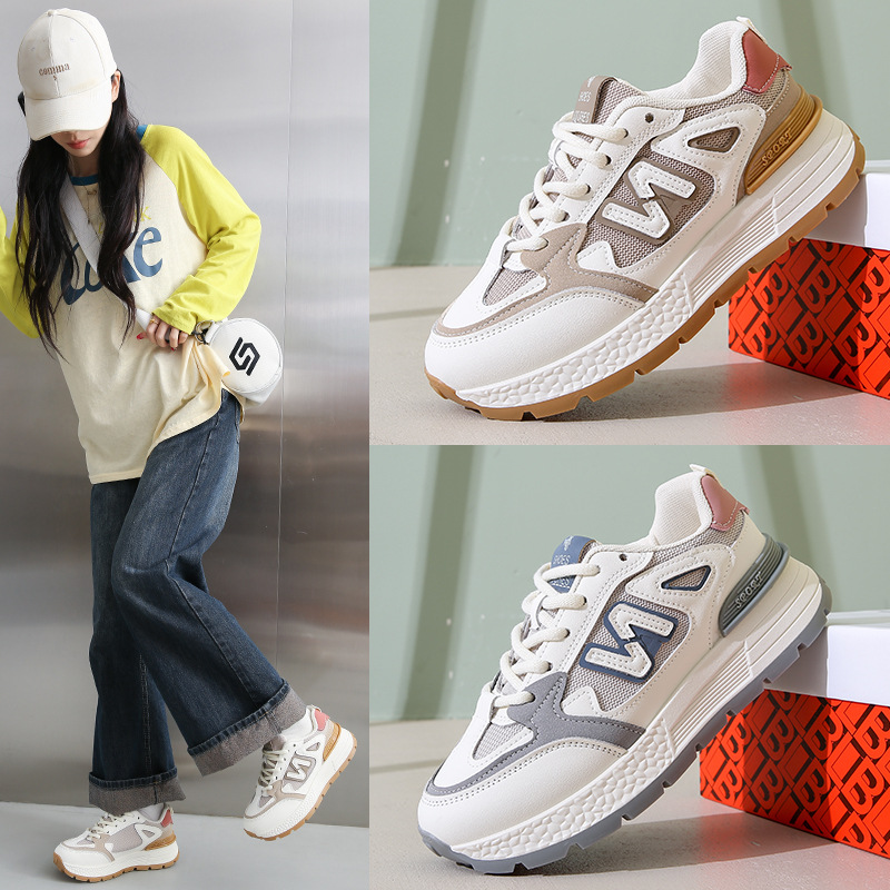 Agag clásico de suela gruesa zapatos deportivos de primavera 2025 nuevos zapatos deportivos casuales ligeros de malla cómodos