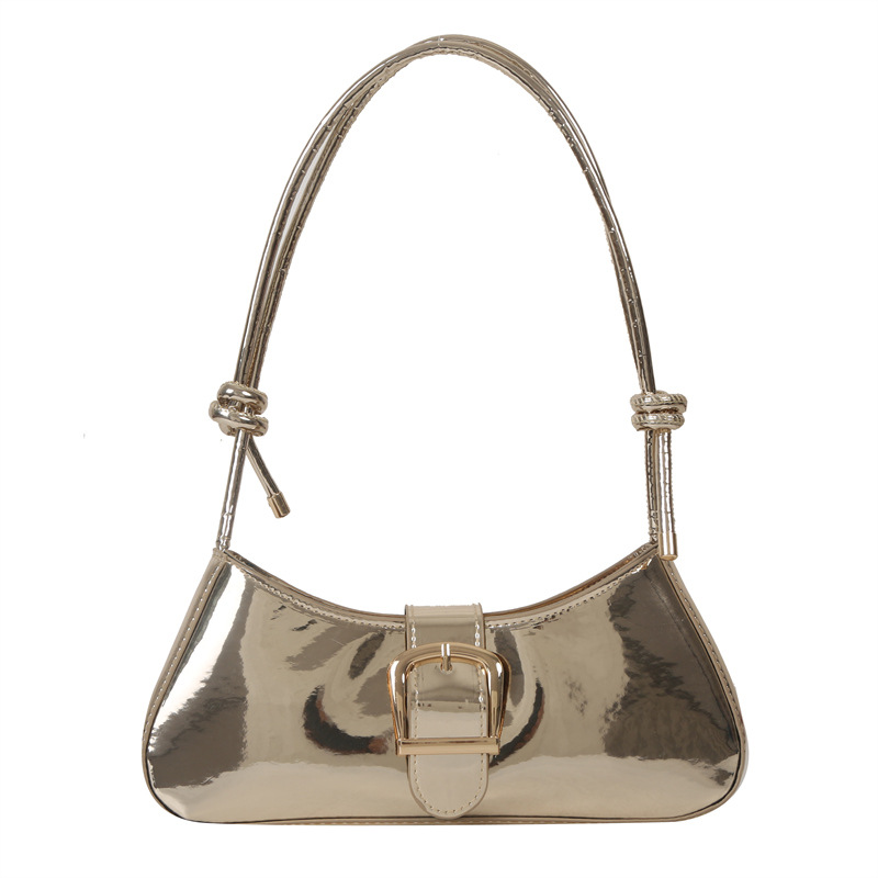 Bolso de Mano Pequeño de Moda para Mujer 2024, Nuevo Bolso de Hombro Simple de Color Sólido Texturizado, Bolso Baguette Informal y Moderno