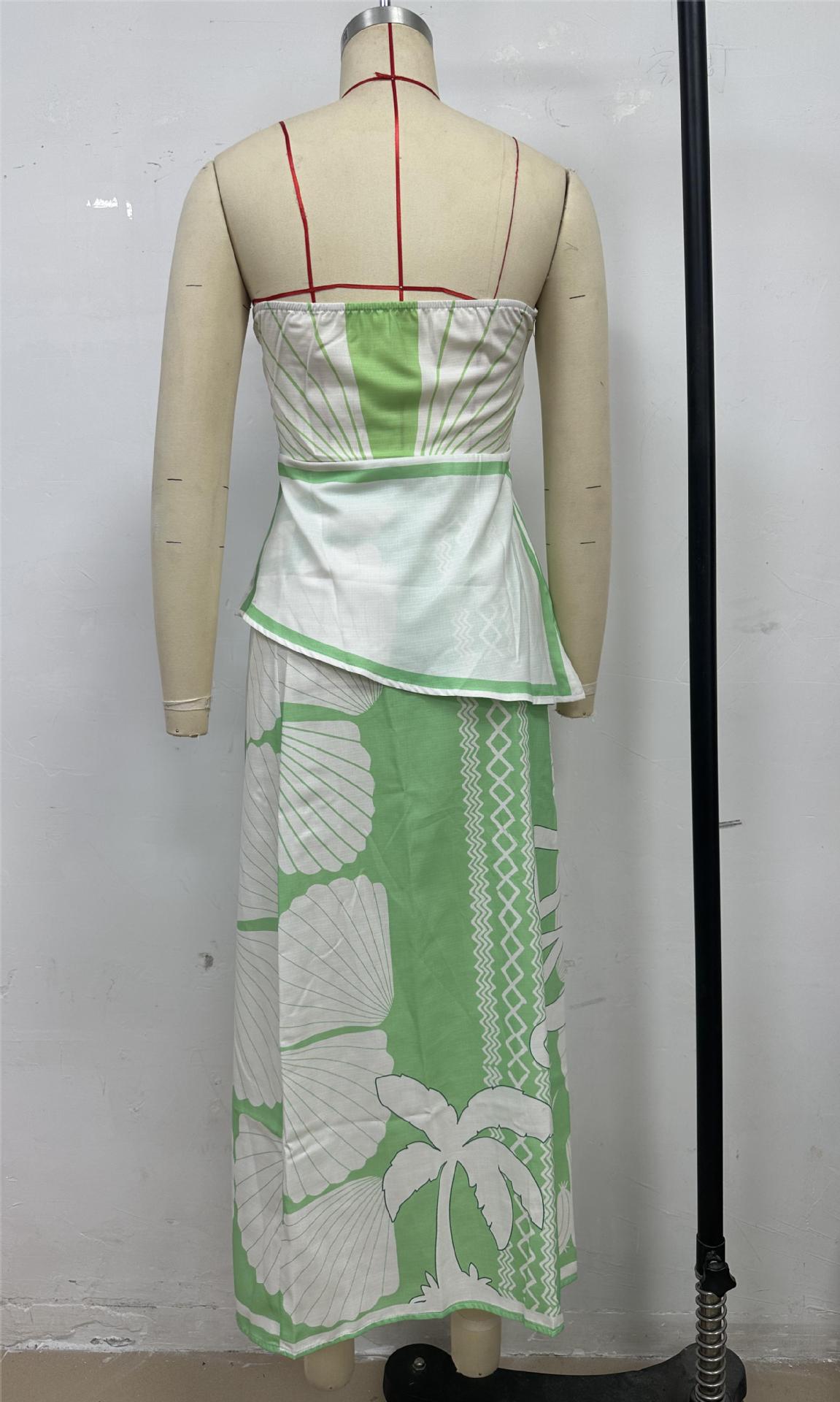 259g Weight Sleeveless Sleeve Length Skirt Dresses Type Polyester Fabric Type Skirt Co-ord Set Sets Type 2 Pieces Set Quantity Holiday, Beach Occasion Strapless Neckline Slim Fit Type Shell Pattern Summer Season Women's Gender Vacation Style Backless Craft Holiday Beach Women's Vacation Shell Polyester Skirt Co-ord Set Skirt Sets 3
