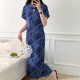 Improved Cheongsam Cotton Silk Nightgown Women's Summer Chubby Women's Young High-end Elegant New Chinese Style National Style Cotton Silk Long Dress
