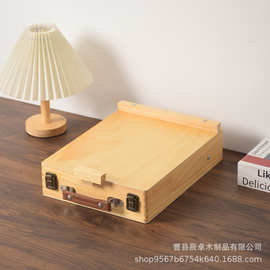 跨境木质画箱美术生便捷油画箱多功能写生花架油画工具颜料收纳盒