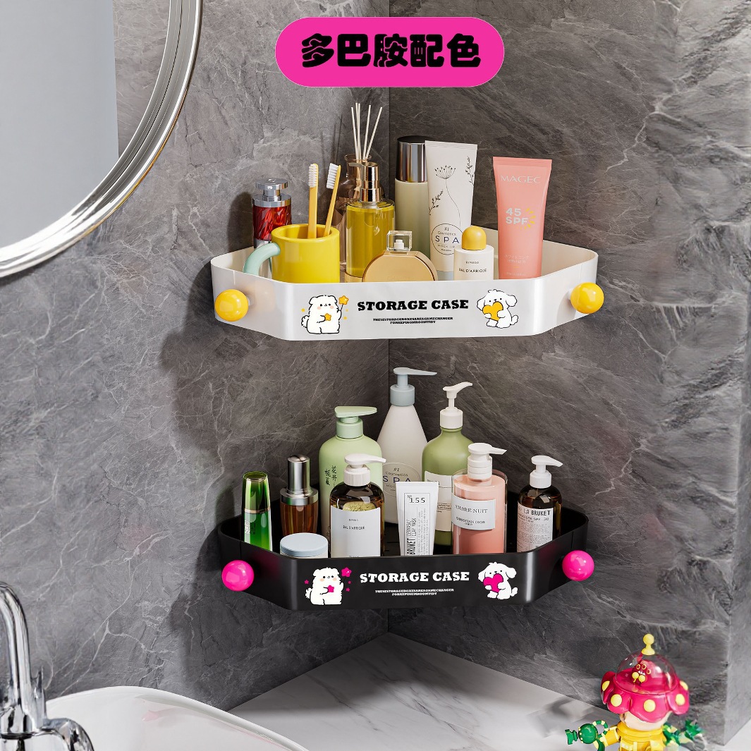 Baño estante ventosa inodoro sin perforación triángulo de pared inodoro lavabo rack de almacenamiento en la pared