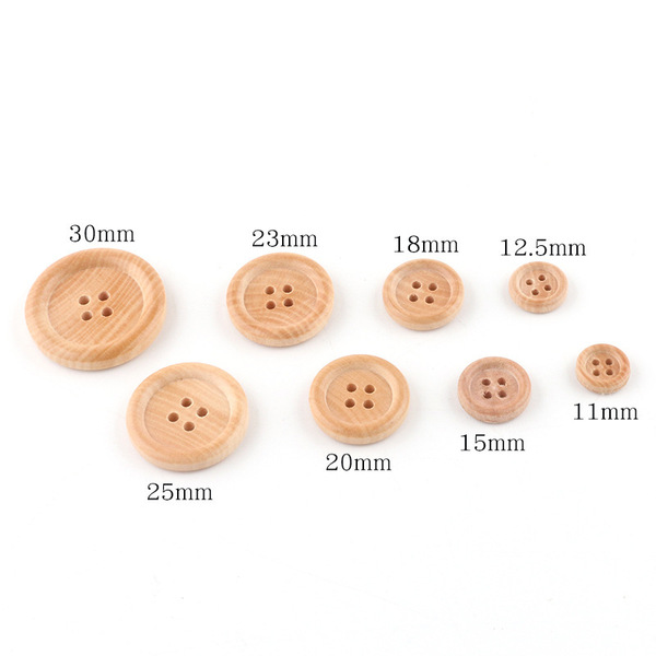 Wholesale four-eye round edge wooden buttons natural buttons coat…