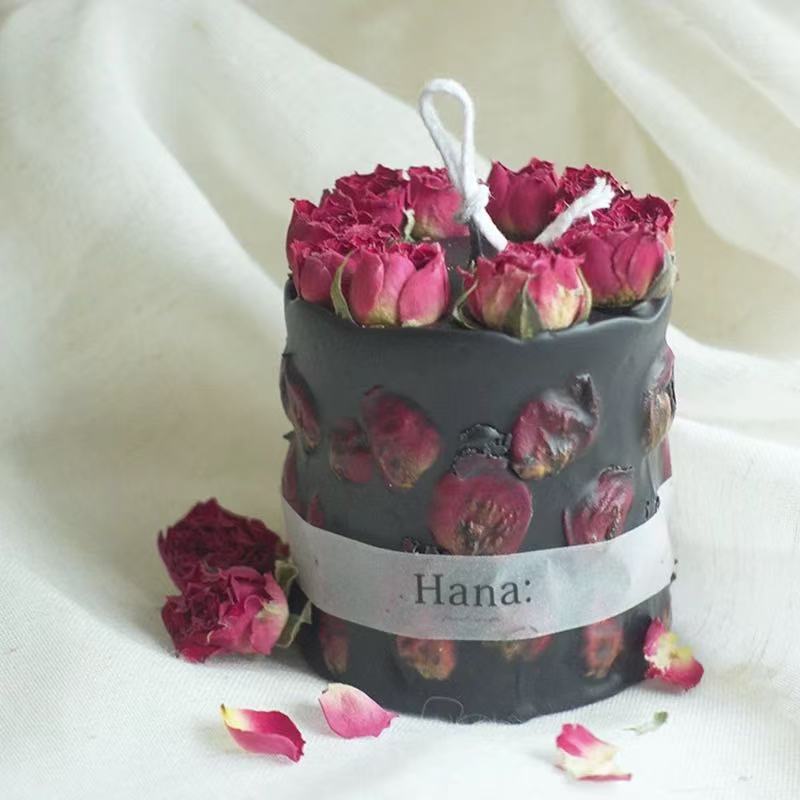 Flores de inmortalidad transfronterizas flores secas rosas de aroma vela floral vela de boda regalo de mano aroma del dormitorio real