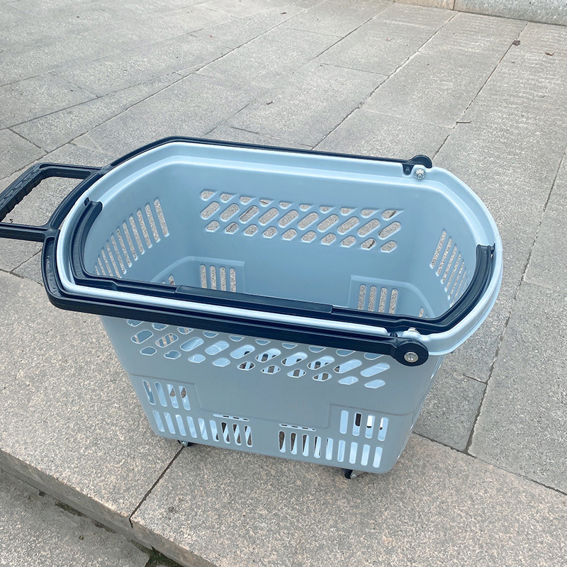 Foldable Shopping Cart with Portable Swivel Wheels for Supermarket, Grocery Shopping, Household Use, and Express Delivery
