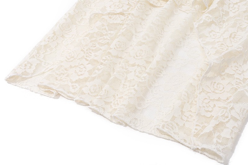Elegantes Damen Set Mit Gerafftem Top Und Rock Im Spitzen Design_voghion.com