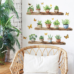 New fun-e75 Nordic INS style cactus pot plant bedroom living room balcony decoration wall sticker wholesale self-adhesive