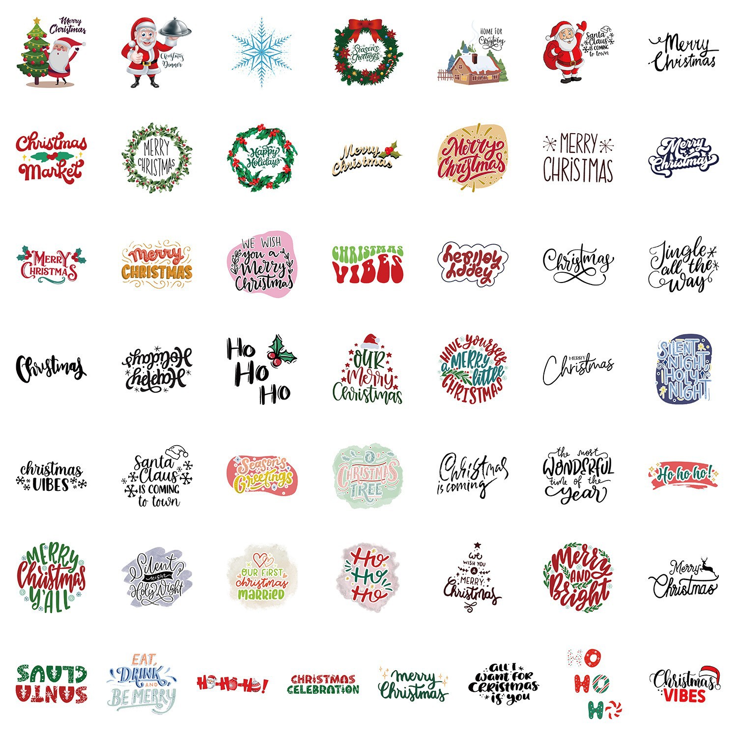 50 nueva Navidad graffiti pegatinas coche teléfono móvil hervidor pegatinas decorativas impermeable diario pegatinas al por mayor
