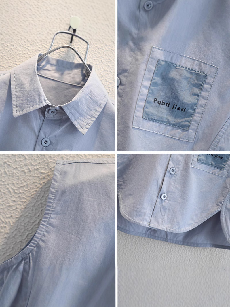 7939 camisas para niños verano nuevo estilo para niños bolsillos sueltos camisa sin mangas azul chaleco casual para niños de moda