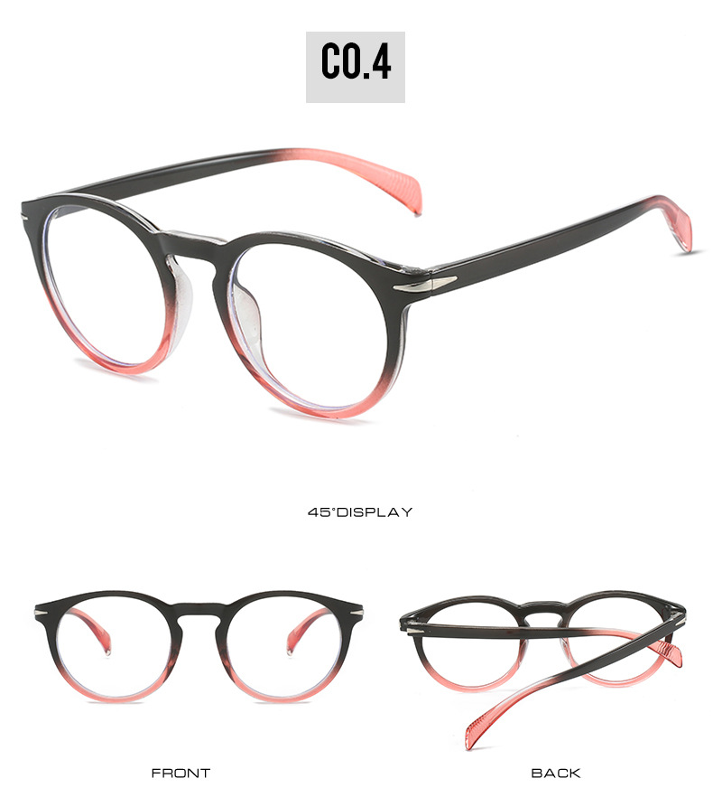 Basic Simple Style Color Block Pc Round Frame Full Frame Optical Glasses display picture 10