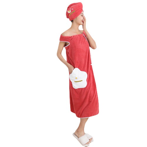 New coral velvet star daisy style bath skirt absorbent cartoon cute girl coral velvet wearable and wrapable bath skirt