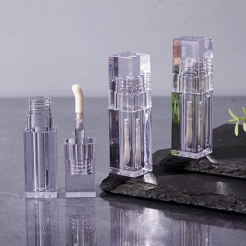 3ML全透明方形大刷杆PETG一体分装瓶唇彩瓶唇釉管口红管 批发充装
