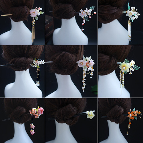  qipao senior feeling using antique Qipao Chinese Dresses hanfu fairy princess dress hairpinstep shake dish hair headwear ebony hairpin