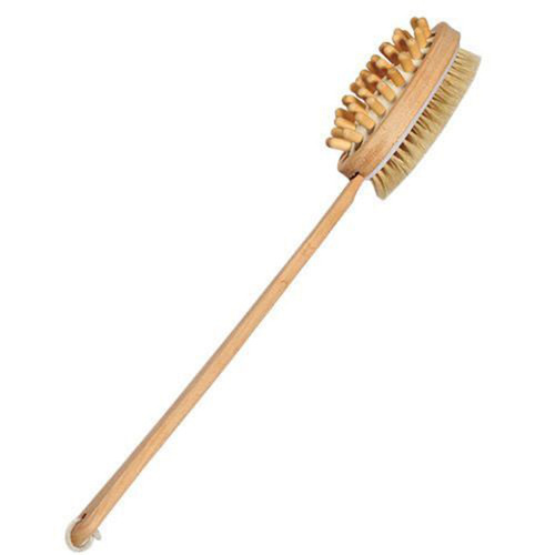 Boar bristle double-sided bath brush, body bath brush, bath towel, bath ball, long handle, no need for someone to rub the mud on the back