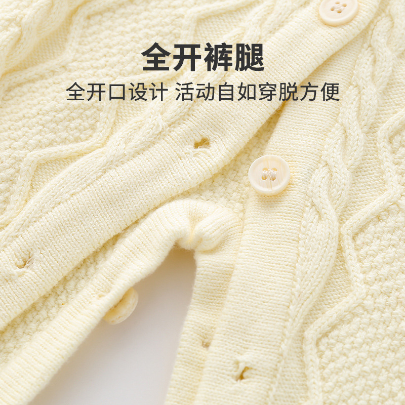 Simple doble capa engrosada bebé mono clase un cálido color sólido primavera y otoño recién nacido mono bebé Outwear