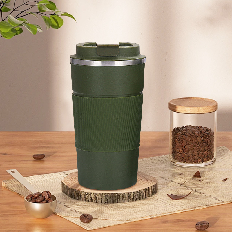 Taza de café de cuero 510ml verde
