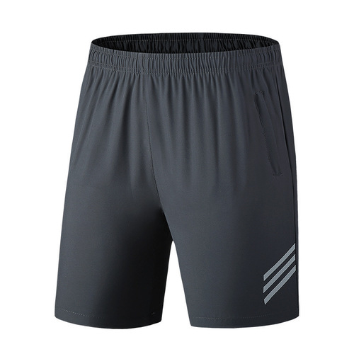 Summer three-bar ice silk shorts, men's elastic air-conditioning pants, young sports shorts, large size table tennis pants
