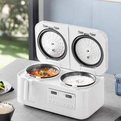 摩飞电饭煲双胆家用新款多功能小型饭锅压力双拼双用一体2一4人