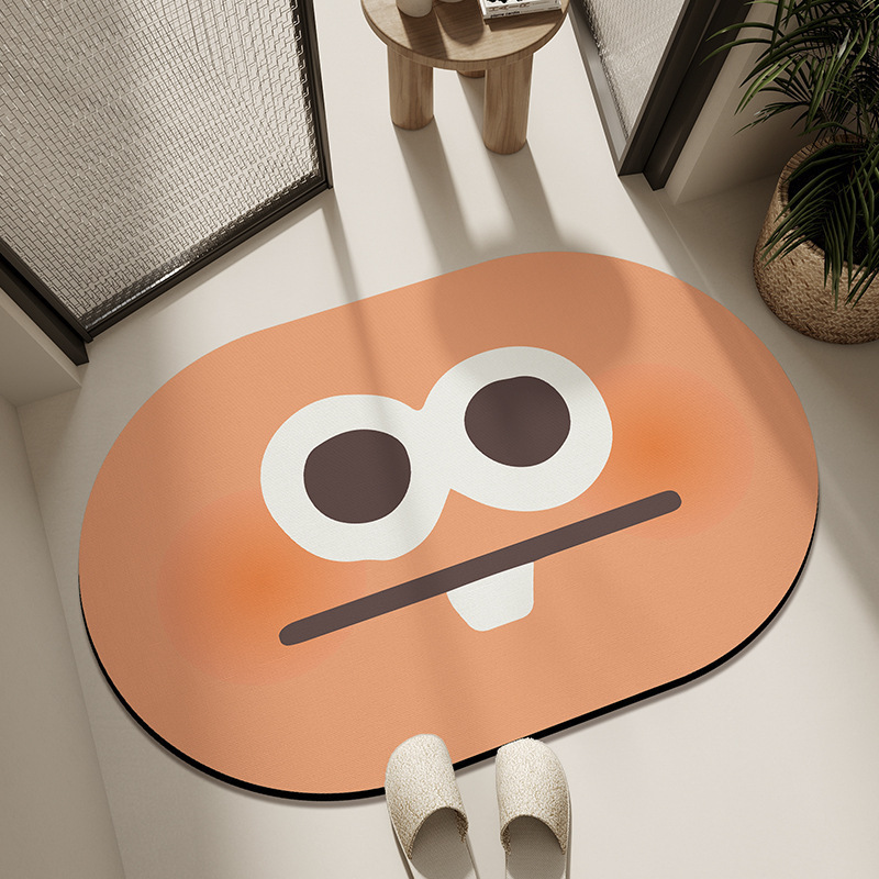 (2개) 욕실 흡수성 바닥 매트 규조류 진흙 샤워실 변기 문 미끄럼 방지 속건성 발 매트 표현 패키지 크리에이티브 카펫