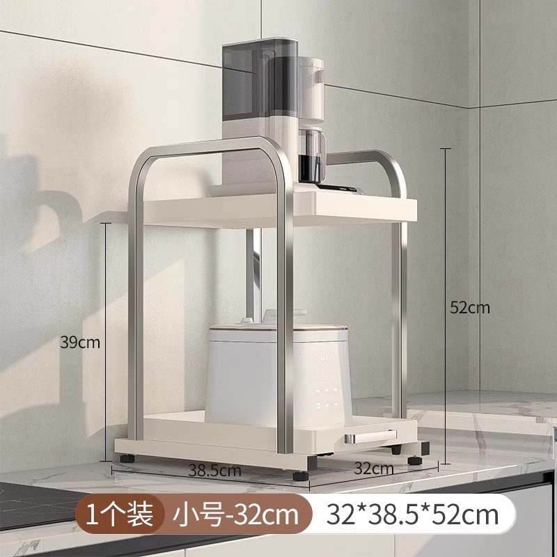 [굵게] 인출식 상자가 있는 스테인리스 스틸 전자레인지 랙 [폭 32CM]