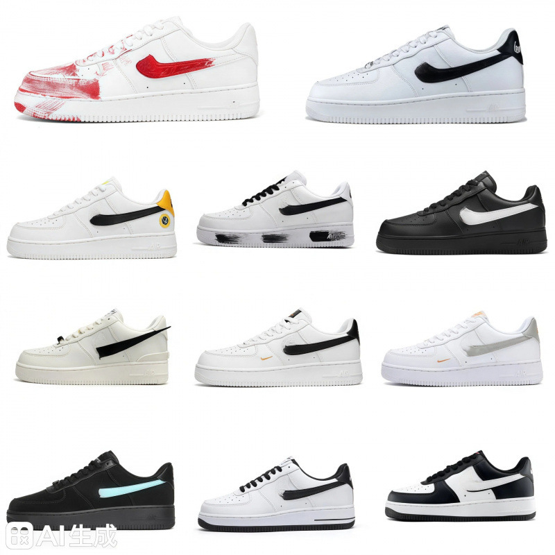 Putian AJ Air Force One low-top sneakers, white, black, and gold, versatile casual athletic shoes for men and women, white sneakers for men Putian AJ Air Force One low-top sneakers, white, black, and gold, versatile casual athletic shoes for men and women, white sneakers for men