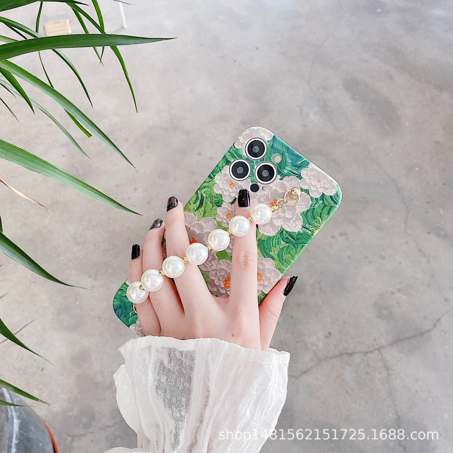 ins复古荷花适用iphone12pro max苹果11手机壳x/xs珍珠78plus软xr