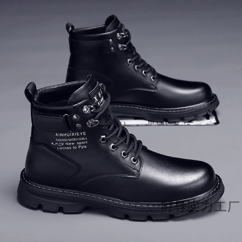 Высокие зимние ботинки в английском (martens) стиле, с тёплой подкладкой, шнуровка и молния, размеры 39–44